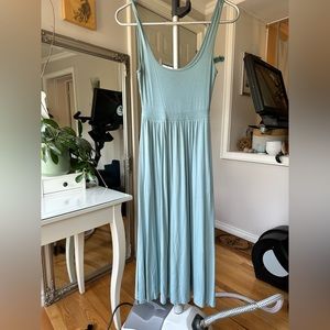 Aritzia market midi dress, light blue.
